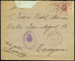 452 1933. Rara Carta Cda Con Sello 5cts. Del Montepio De Carteros Y Cda Con Franquicia Y Fechador “Torrente 16/12/33” - Unused Stamps