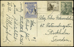 547 Ed. TP 925-916 + Viñeta - 1947. De Barcelona A Suecia. 28/XII/47 Con Viñeta - Unused Stamps