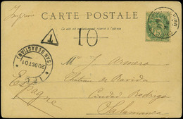 570 T.P. 1901. De Francia A Salamanca Con Tránsito En Irún 20/Oct/01” Y Marca “T” En Triangulo Pequeño Y “10” - Cartas & Documentos