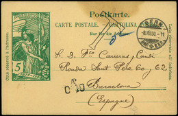 571 T.P. 1900. De Suiza A Barcelona (a Carreras Y Candi) Con “T 5” Y “C 10” Lujo - Cartas & Documentos