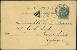 576 T.P. 1903. De Francia A Barcelona Con “T” En Triangulo Y “0,05” - Lettres & Documents