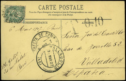 579 T.P. 1907. De Francia A Valladolid. Llegada 09/03/07 Y Marca “T 0,10” Lujo - Lettres & Documents