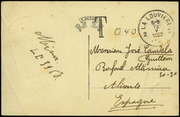 582 T.P. 1922. De Belgica A Alicante Con Tasa “0,40”. Interesante - Storia Postale