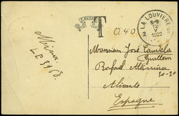 582 T.P. 1922. De Belgica A Alicante Con Tasa “0,40”. Interesante - Lettres & Documents