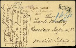 584 T.P. 1912. De Chile A España. Tasa “5 Cts” - Storia Postale