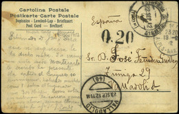 588 T.P. 1912. De Mónaco A Madrid. Tarjeta Fechada En Montecarlo Y Cda Sin Sellos - Lettres & Documents