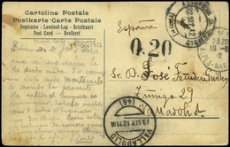 588 T.P. 1912. De Mónaco A Madrid. Tarjeta Fechada En Montecarlo Y Cda Sin Sellos - Cartas & Documentos