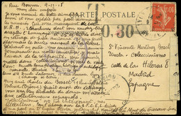 590 T.P. 1918. De Francia A España, Dirigida Al Director De La Revista De Coleccionismo “0,30” - Lettres & Documents