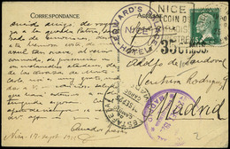 598 T.P. 1925. De Francia A Madrid, Tasada “35 Ctmos” (tampón) - Storia Postale