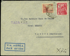 605 Ed. 1045-1032 - 1951. De Vitoria A Tánger. Hay Llegada. Tasa “0,50”. Lujo - Storia Postale