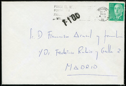 608 Ed. 1155 - 1975. De Madrid A Madrid (correo Interior) Y Marca “T-1,00” - Storia Postale