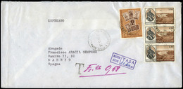 620 1964. Carta Urgente De Italia A España. Con 2 Tipos De Tasa “T. Fr. Or. 0,59” Y “Madrid/Avión Tasa 11,60 Ptas” - Lettres & Documents