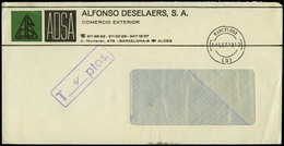 626 1973. Cda Sin Sellos Desde Barcelona, Con Marca “T-4 Ptas” - Lettres & Documents