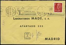 628 Ed. 2225 - 1975. Rodillo “Pase El Invierno En Alicante 15/Nov/75” Y Marca “T/Espagne 6 Pts” - Lettres & Documents
