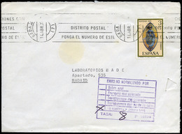 629 Ed. 2300 - 1977. Badajoz A Madrid Y Con Marca “Envio No Normalizado Por No Ajustar A Dimensiones. Tasa 8 Pesetas” - Lettres & Documents