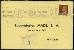 637 Ed. 2349 - 1982. Rodillo “Vigo Asociación Amigo De Los Pazos” Y Marca “T/doble De La Ins.... 8 Ptas” - Lettres & Documents