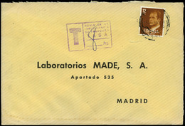638 Ed. 2349 - 1978. De Zamora A Madrid Con Marca “T/Doble De La Insuficiencia De Franqueo 8 Ptas” - Lettres & Documents