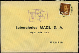 638 Ed. 2349 - 1978. De Zamora A Madrid Con Marca “T/Doble De La Insuficiencia De Franqueo 8 Ptas” - Covers & Documents