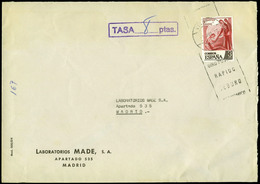 640 Ed. 2355 - 1977. De Madrid A Madrid (correo Interior) Y Marca Rectangular “Tasa 8 Ptas” - Lettres & Documents