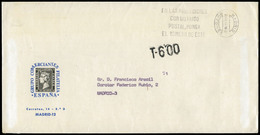 650 1977. Carta Cda Sin Sellos Y Con Marca “T-6,00” A Madrid - Lettres & Documents