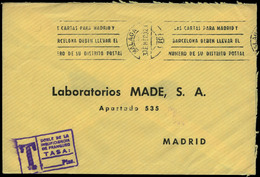 658 1980. De Málaga A Madrid Sin Sellos Y Con Marca “T/doble De....” Lujo - Covers & Documents