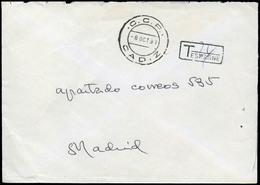 661 1981. “C.C.P. 8 /Oct/81 Cádiz” A Madrid Tasa “T/4 Espagne” - Lettres & Documents