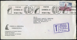 663 Ed. 2632 - 1982. Rodillo “Barcelona 29/IV/82 Visiten Expomovil 82” A Madrid, Con Marca “T/doble.... 4 Ptas” - Lettres & Documents