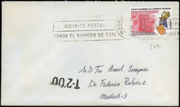 670 1984. Madrid A Madrid, Correo Interior, Con Marca “T-2’00” - Lettres & Documents
