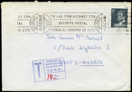 675 Ed. 2761 - 1984. De Oviedo A Madrid Con Tasa “T/doble De La Insuf..... 10ptas” - Lettres & Documents