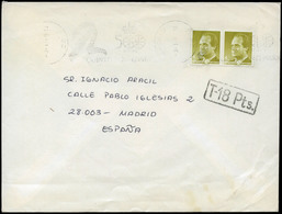 676 Ed. 2831 Par. - 1989. De Madrid Con Rodillo “Quinto Centenario...” A Madrid, Marca “T-18 Pts” - Lettres & Documents