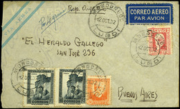 690 Ed. 671-669-673(2) - Cda De Mondoñedo (Lugo) A Buenos Aires. Diversos Tránsitos Y Llegada. - Storia Postale