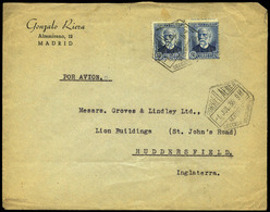 695 Ed. 688(2) - De Madrid A Inglaterra Con Mat.”Correo Aereo Madrid-Sección Nocturna” - Cartas & Documentos