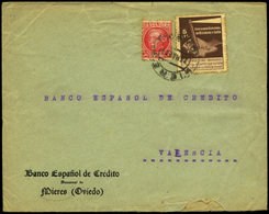 764 Ed. 687+ 1 - Fechador “Mieres 25/03/37” A Valencia. Lujo. Ex Gomez-Guillamón - Asturias & Leon