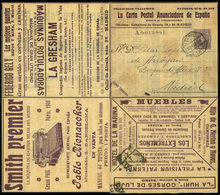 784 0 Laiz 159 - 1904. Cadete “La Carta Postal Anunciadora 15cts.” Carta-sobre Anunciadora Desple - 1850-1931