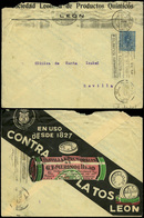 795 0 Laiz 349 - 1910. Medallón. 25cts. Azul. Publicidad Impresa En Anverso Y Reverso “Sociedad Leonesa…" - 1850-1931