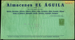 799 0 Laiz 605 - 1925. Vaquer. 2cts. Violeta Con Publicidad Impresa “Almacenes El Aguila.Rocafort 50. Barcelona” - 1850-1931