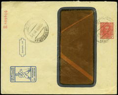810 Ed. 0 Laiz 690 - 1925. Vaquer. 25cts. Rojo. Publicidad Impresa “J.Mocoroa. San Sebastian…" - 1850-1931
