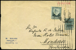 832 0 Laiz 934 + España 665 - 1931. Vaquer Sobrec. República. 15cts. Azul Con Publicdad Impresa - 1850-1931