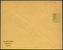 857 * Laiz 1138 - 1933. Matrona. 2cts. Verde. Publicidad Impresa “M. Galvez. Príncipe 1.Madrid” - 1850-1931