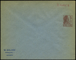 863 * Laiz 1162 - 1933. Matrona. 5cts. Castaño (sobre Azul) Publicidad Impresa “M. Galvez. Principe 1…" - 1850-1931