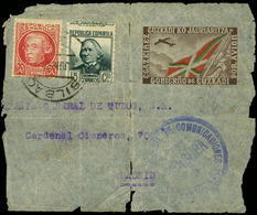 901 Ed. 0 1 - 1937. Gran Fragmento De Aerograma Euzkadi Cdo De Bilbao A Madrid - Storia Postale