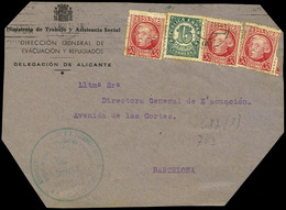 923 Ed. 687(3)+747 - 1938. Frontal Cdo Con Membrete Y Cuño “Ministerio De Trabajo.Dirección General…" - Lettres & Documents