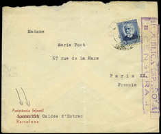 932 Ed. 688 - Cda De Barcelona A Paris Con Membrete Impreso “Assistencia Infantil-Barcelona” - Covers & Documents