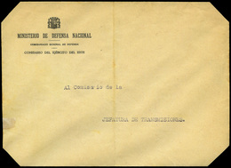 938 1937. Cda Con Membrete “Ministerio De Defensa Nacional-Comisariado General De Defensa-Ejército Del Este” - Cartas & Documentos