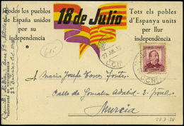 948 Ed. TP+685 - Tarjeta “18 De Julio” “Todos Los Pueblos De España Unidos Por Su Independencia” - Storia Postale