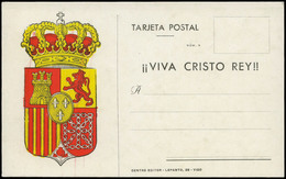 975 Tarjeta Patriótica Nueva “Viva Cristo Rey” Ex Aracil - Brieven En Documenten