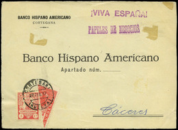 978 Ed. 679 Bisec+Local - 1937. Frontal Cdo Con Sello Bisectado + Local De Cortegana A Cáceres - Storia Postale