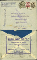 983 Ed. 681-685+Local - 1937. Carta Con Preciosa Publicidad Al Dorso Y Cdo 09/IV/37 A Lisboa. - Lettres & Documents