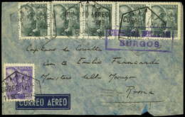 997 Ed. 870(5)+867 - Burgos. De Burgos A Roma. Marca Especial “Correo Aereo-Burgos 11/Sep/39” - Cartas & Documentos