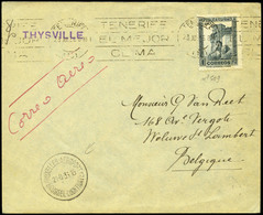 998 Canarias. Carta Cda De Tenerife A Bruselas. Salida Primeros Días De La Guerra Civil. 23/Jul/36. Preciosa - Cartas & Documentos